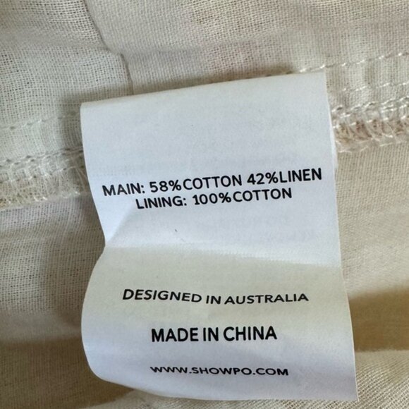 AMALIE SHOWPO NEW Emerita Linen Floral Off Shoulder Twist Crop Top Cotton 10 - Picture 12 of 16